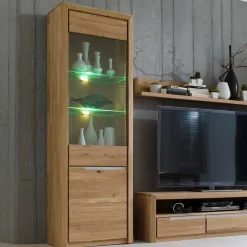 Vitrine Croconia aus Wildeiche massiv Bianco geölt