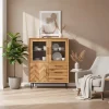 Vitrine Highboard mit 3 Türen & Schubladen - Kerfa