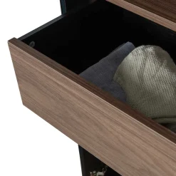 Vitrine in Schwarz & Walnuss Optik - Rabad