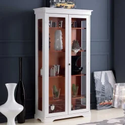 Vitrine in Weiß und Nussbaum - Zarinas