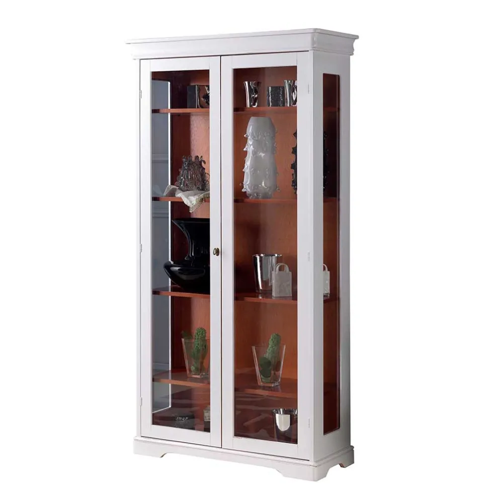 Vitrine in Weiß und Nussbaum - Zarinas