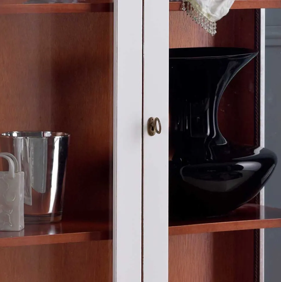 Vitrine in Weiß und Nussbaum - Zarinas