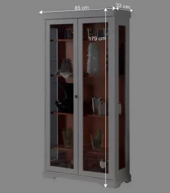 Vitrine in Weiß und Nussbaum - Zarinas