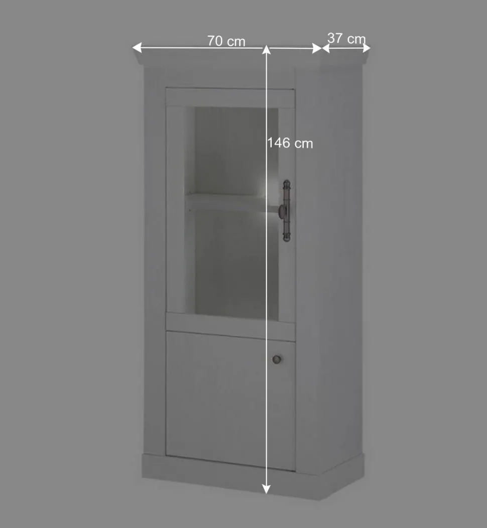 Vitrine in weißer Holzoptik Pinie - Liancos