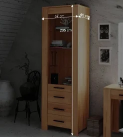 Vitrine Mosniak aus Kernbuche Massivholz