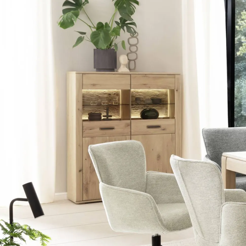 Vitrinenschrank in Asteiche Hell - Jevedaz