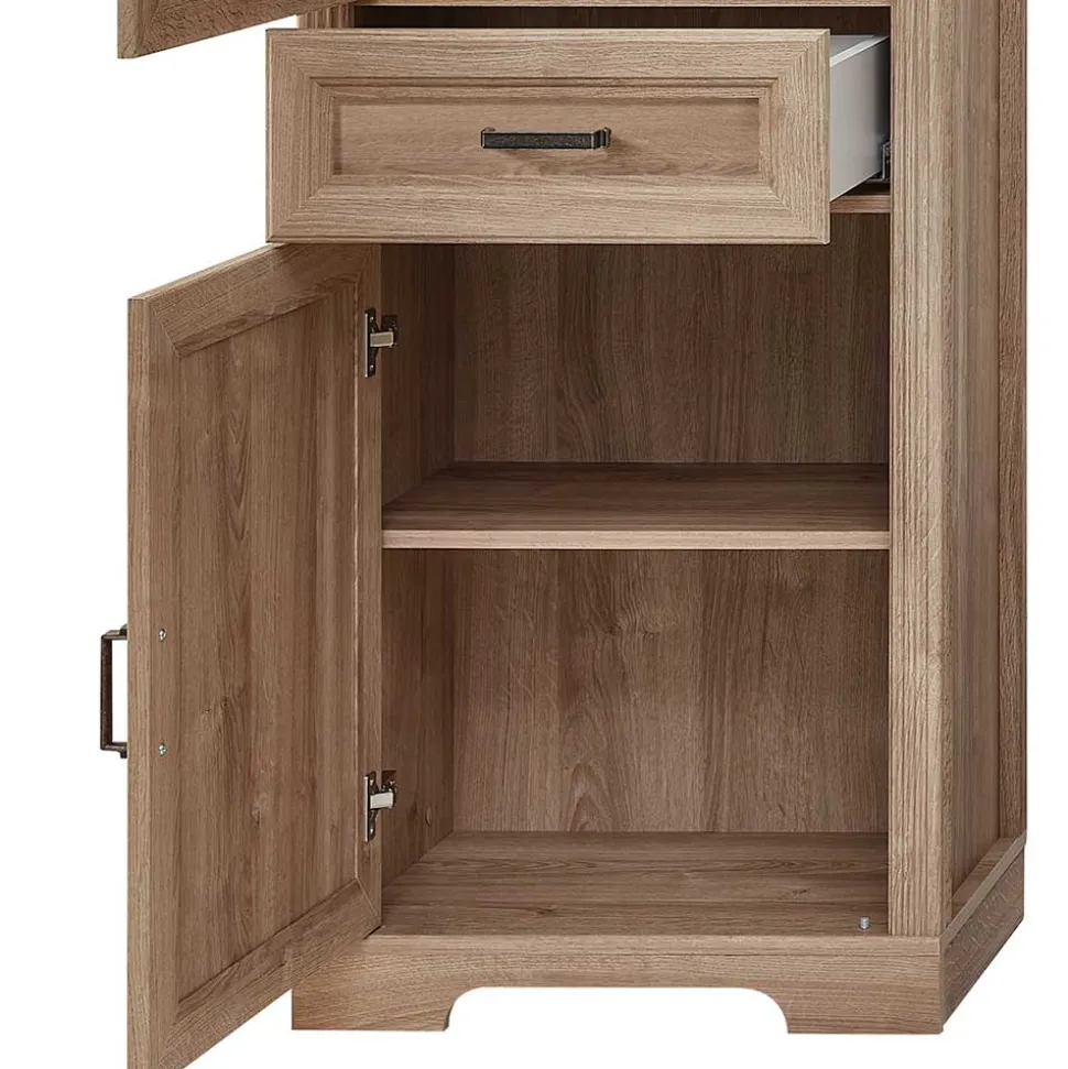 Vitrinenschrank in Eiche Optik mit LED - Barack