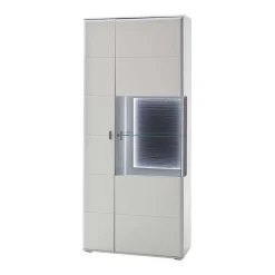 Vitrinenschrank in Weiß & Anthrazit - Hazime