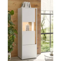 Vitrinenschrank in Weiß & Wildeiche Dekor - Nonessia