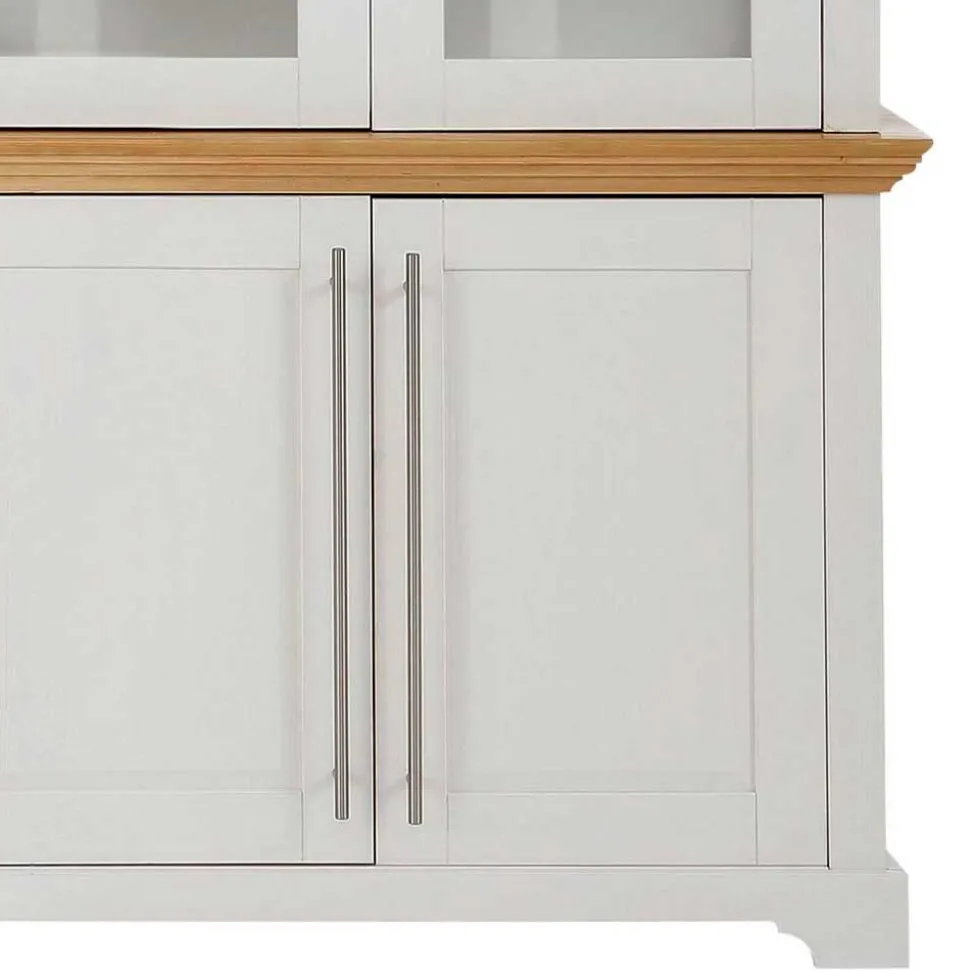 Vitrinenschrank in Weiß mit Honig - Eyzaco