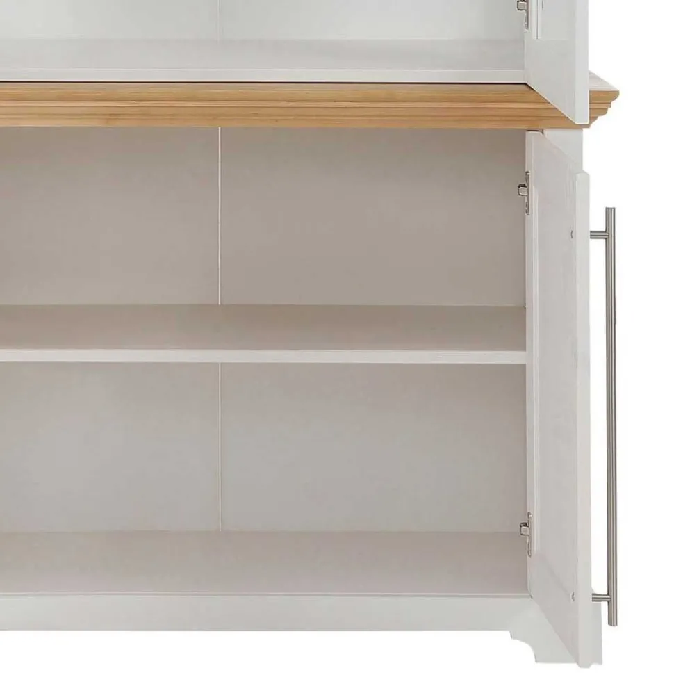 Vitrinenschrank in Weiß mit Honig - Eyzaco