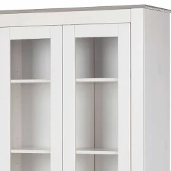 Vitrinenschrank in Weiß mit Grau - Lucasario