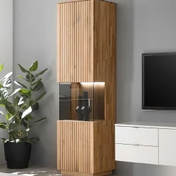 Vitrinenschrank in Wildeiche Bianco & Anthrazit - Nelsons