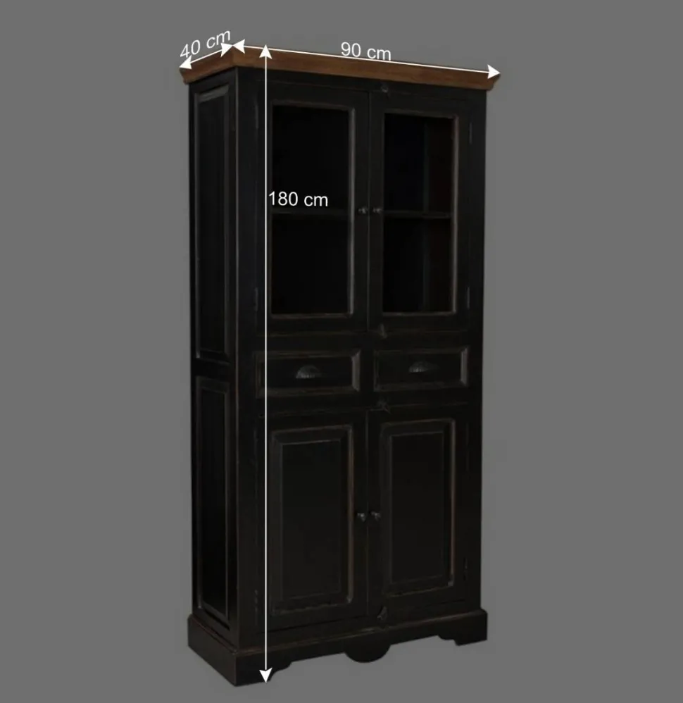 Vitrinenschrank Sentiments in Schwarz