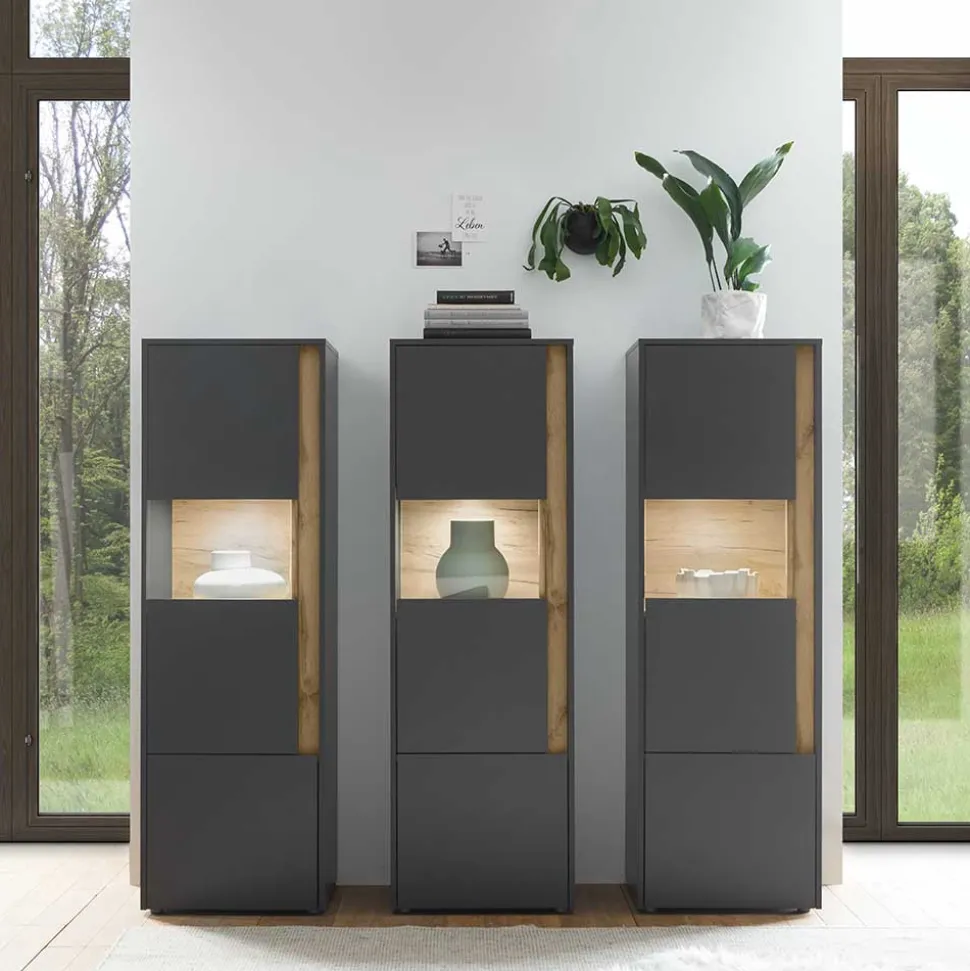 Vitrinenschränke Set in Modern - Ahilav (dreiteilig)