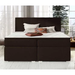 Vollausgestattetes Polsterbett in Dunkelbraun - Tabara