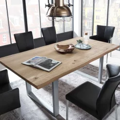 Waldkanten Esstisch aus Wildeiche massiv - Clasina