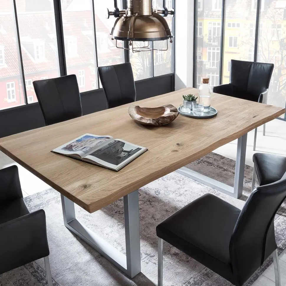 Waldkanten Esstisch aus Wildeiche massiv - Clasina