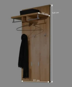 Wand Flurgarderobe Wislama aus Kernbuche Massivholz