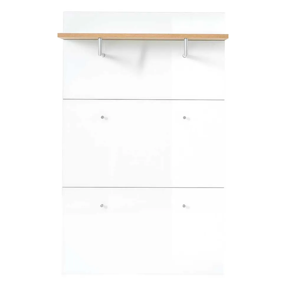 Wand Garderobenpaneel in Weiß & Eiche - Reestyl