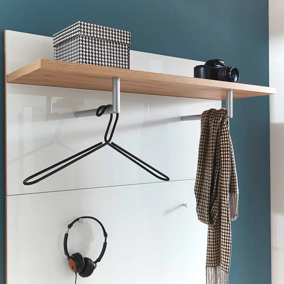 Wand Garderobenpaneel in Weiß & Eiche - Reestyl