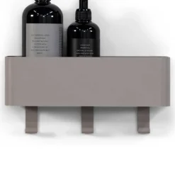 Wandablage mit drei Haken in Taupe - Davio