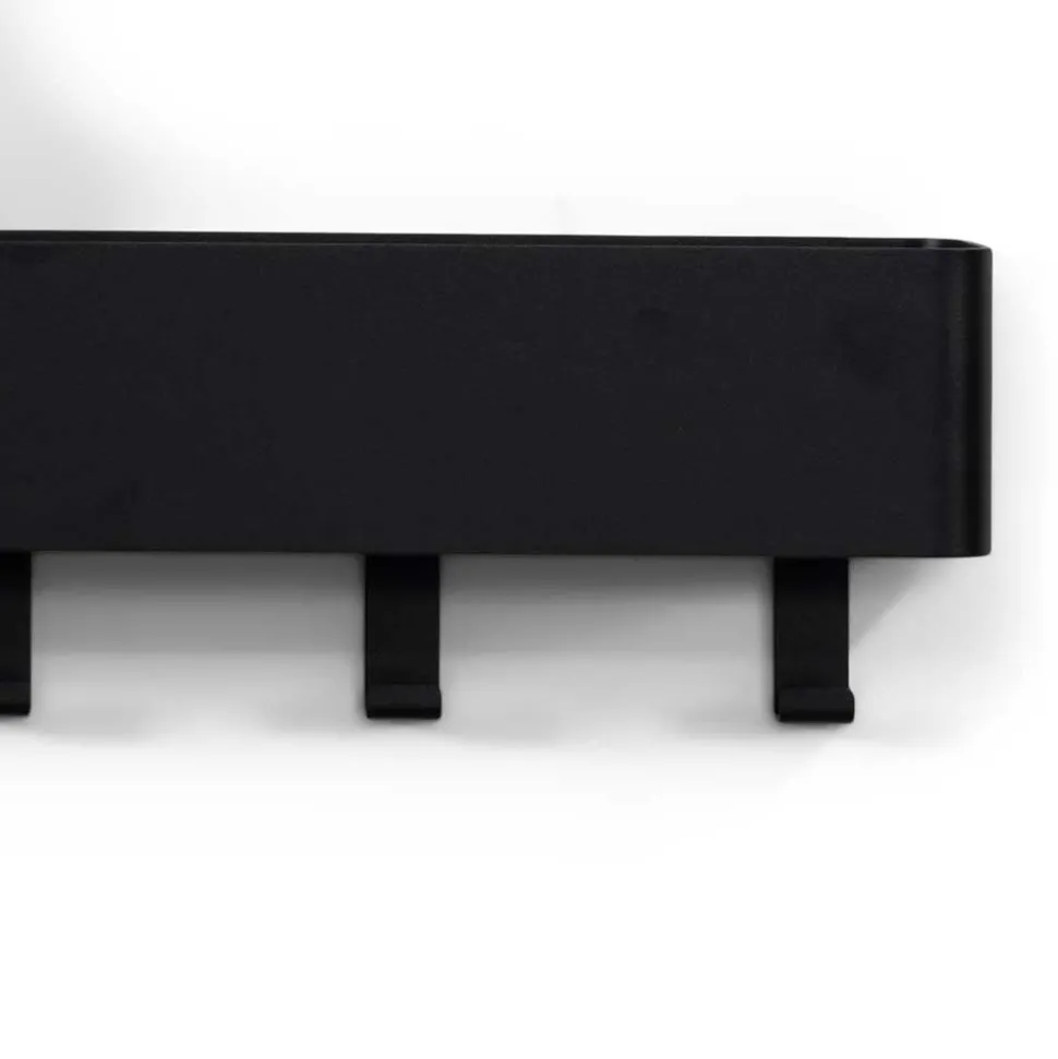 Wandablage mit Haken in Schwarz - Straits