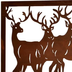 Wandbild Hirsch Silhouetten Rost Look - Chadey
