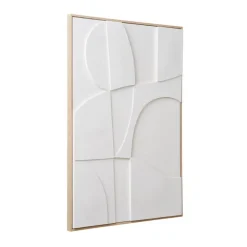 Wandbild in Weiß und Holzoptik Natur - Actino