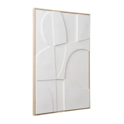 Wandbild in Weiß und Holzoptik Natur - Actino