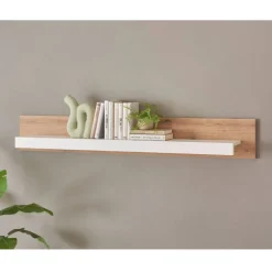 Wandboard in Eiche Natur und Mattweiß - Adejano