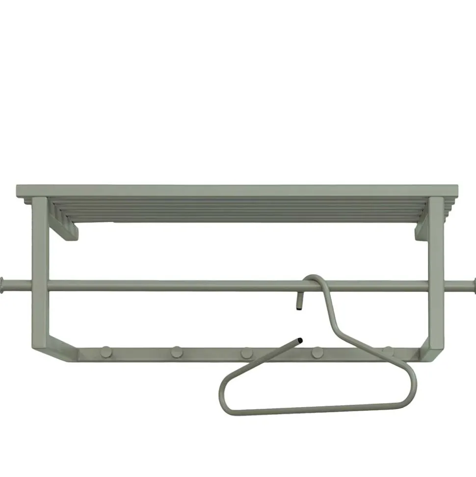 Wandgarderobe aus Stahl in Graugrün - Secrema