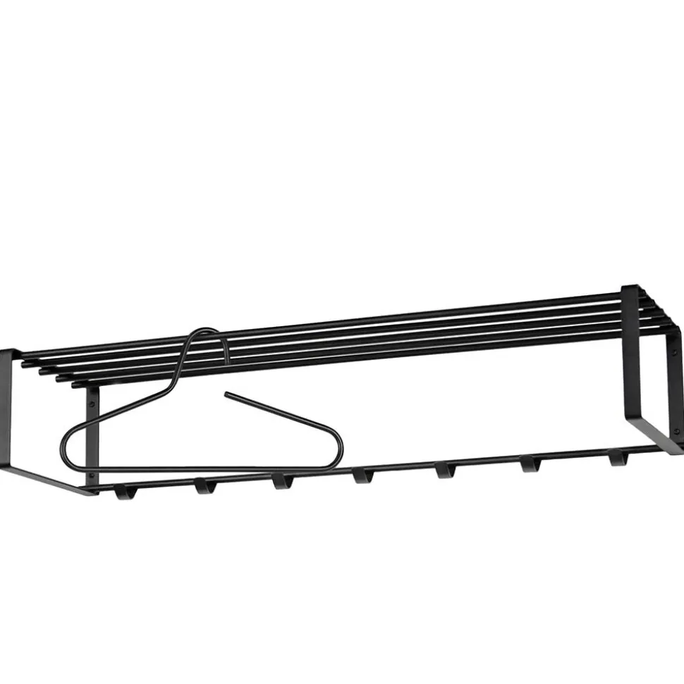 Wandgarderobe mit 7 Kleiderhaken & Hutablage - Satroni