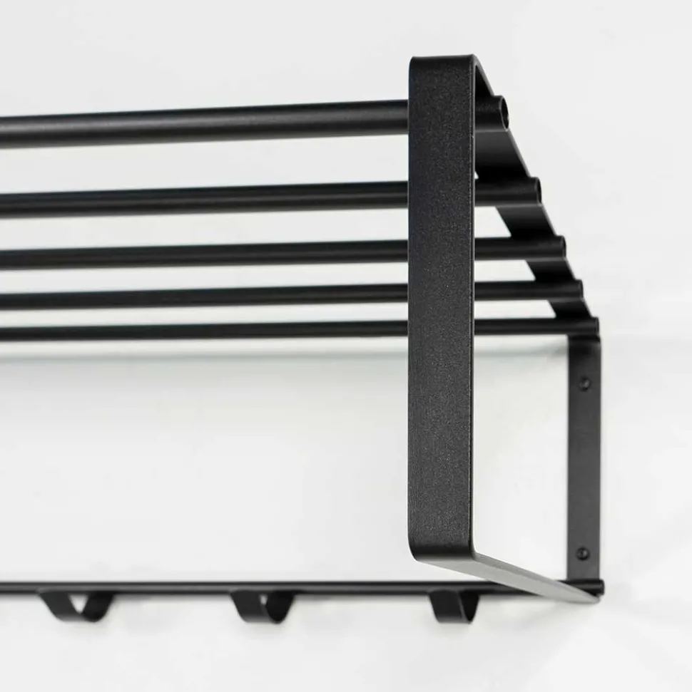 Wandgarderobe mit 7 Kleiderhaken & Hutablage - Satroni