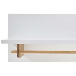 Wandgarderobe mit Ablageboden & Holzstange - Catia