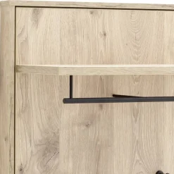 Wandgarderobe mit Spiegel in Wildeiche Optik - Vapposia