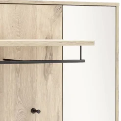 Wandgarderobe mit Spiegel in Wildeiche Optik - Vapposia