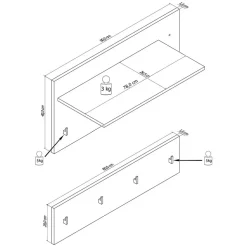 Wandgarderoben Kombi modern - Laurela (zweiteilig)
