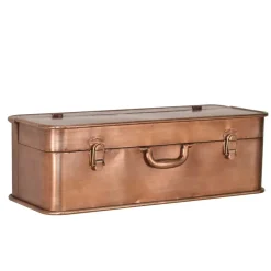 Wandkonsole in Koffer Optik Rommino aus Metall Kupferfarben