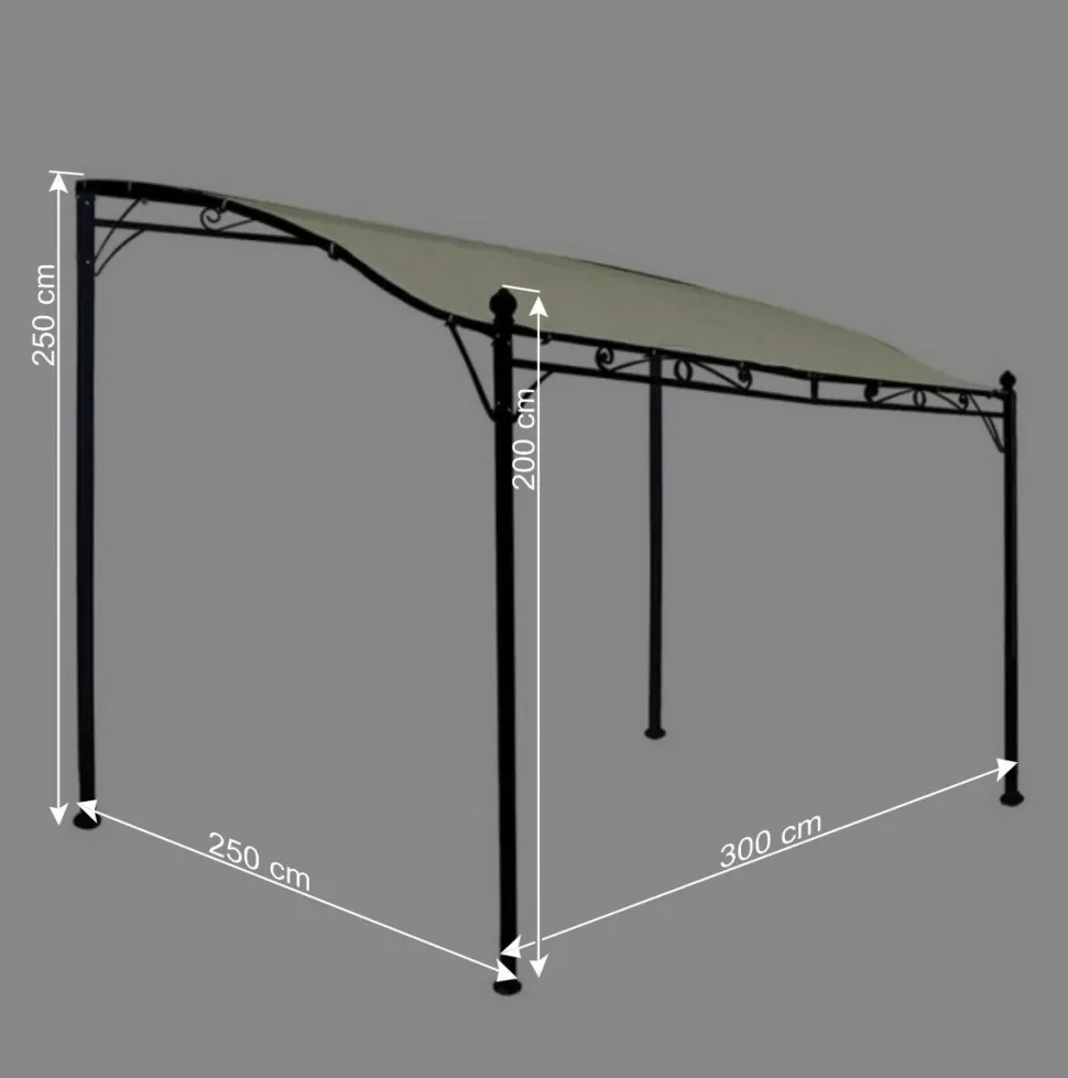 Wandpavillon Nanini in Creme & Schwarz