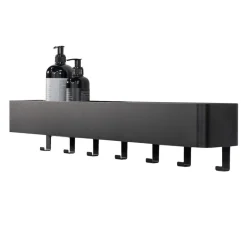 Wandregal mit Haken aus schwarzem Stahl - Romance