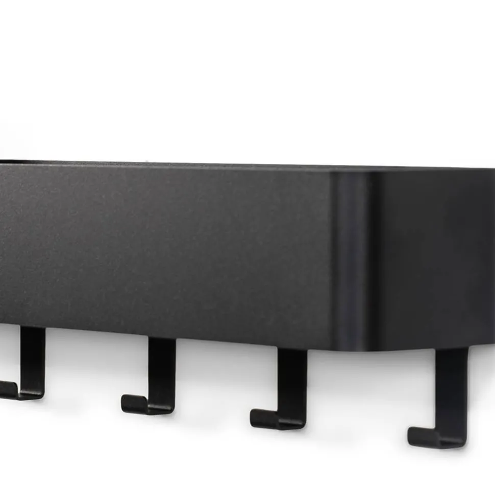 Wandregal mit Haken aus schwarzem Stahl - Romance