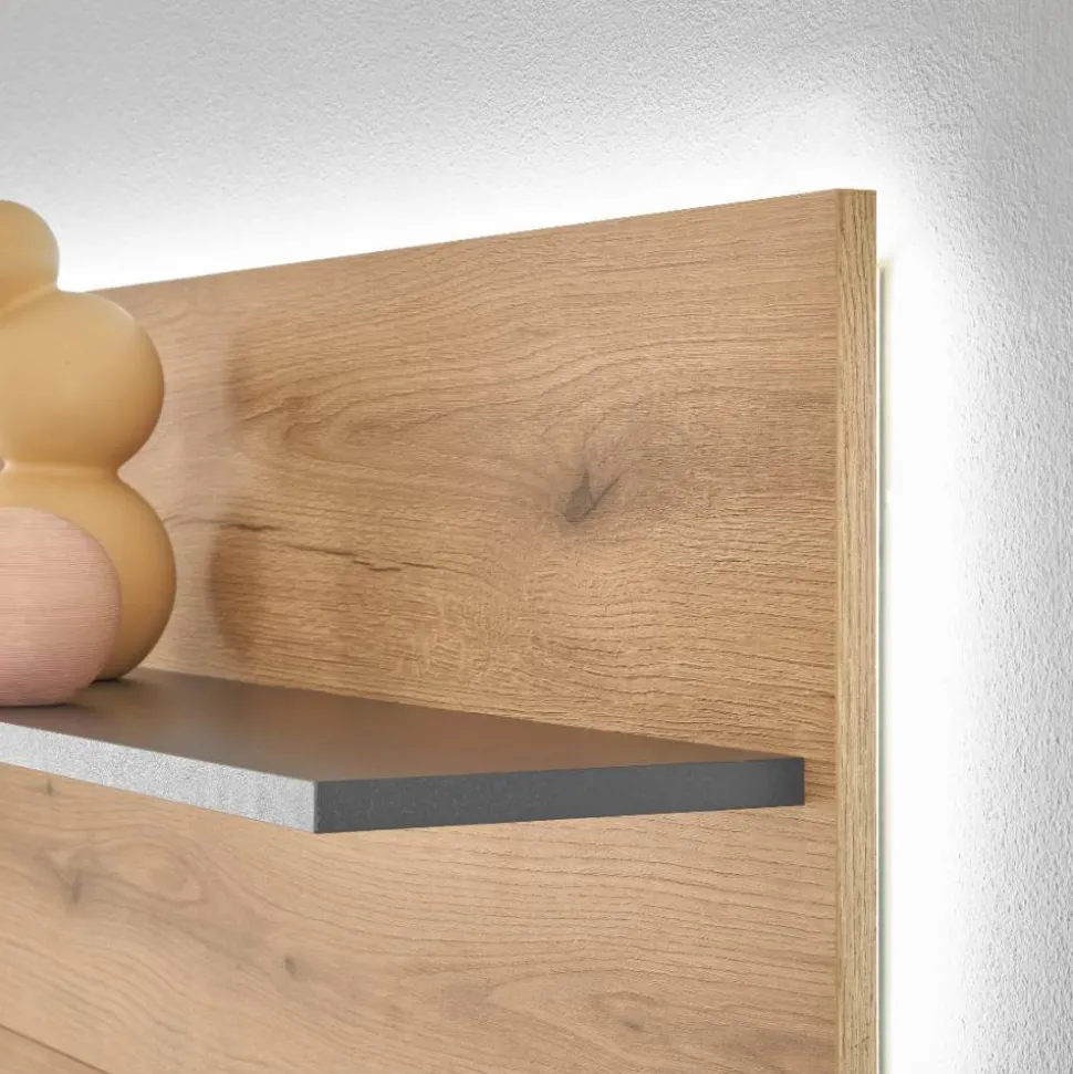Wandregal-Paneel in Wildeiche Optik und Anthrazit - Colomania