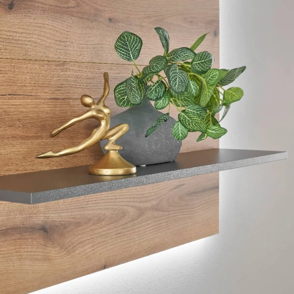 Wandregal-Paneel in Wildeiche Optik und Anthrazit - Colomania