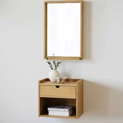 Wandspiegel & Hänge-Kommode als Set - Pastranac (zweiteilig)