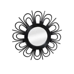 Wandspiegel mit schwarzem Rattanrahmen - Mellama