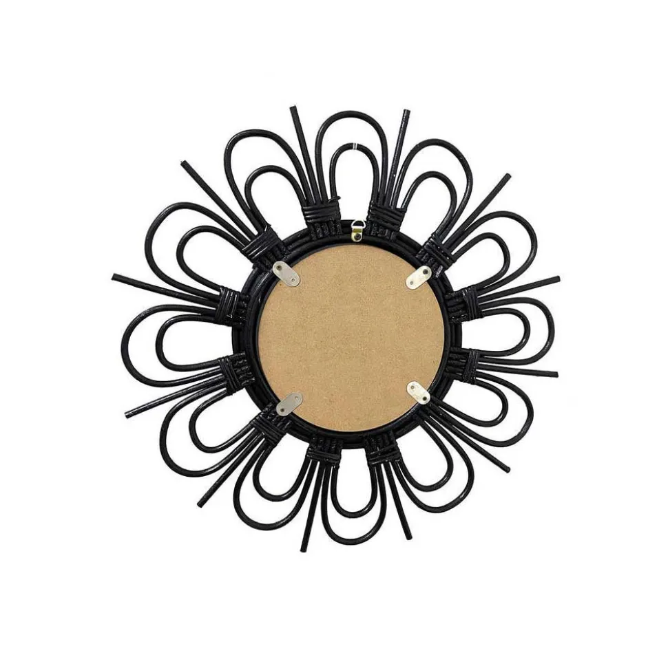 Wandspiegel mit schwarzem Rattanrahmen - Mellama