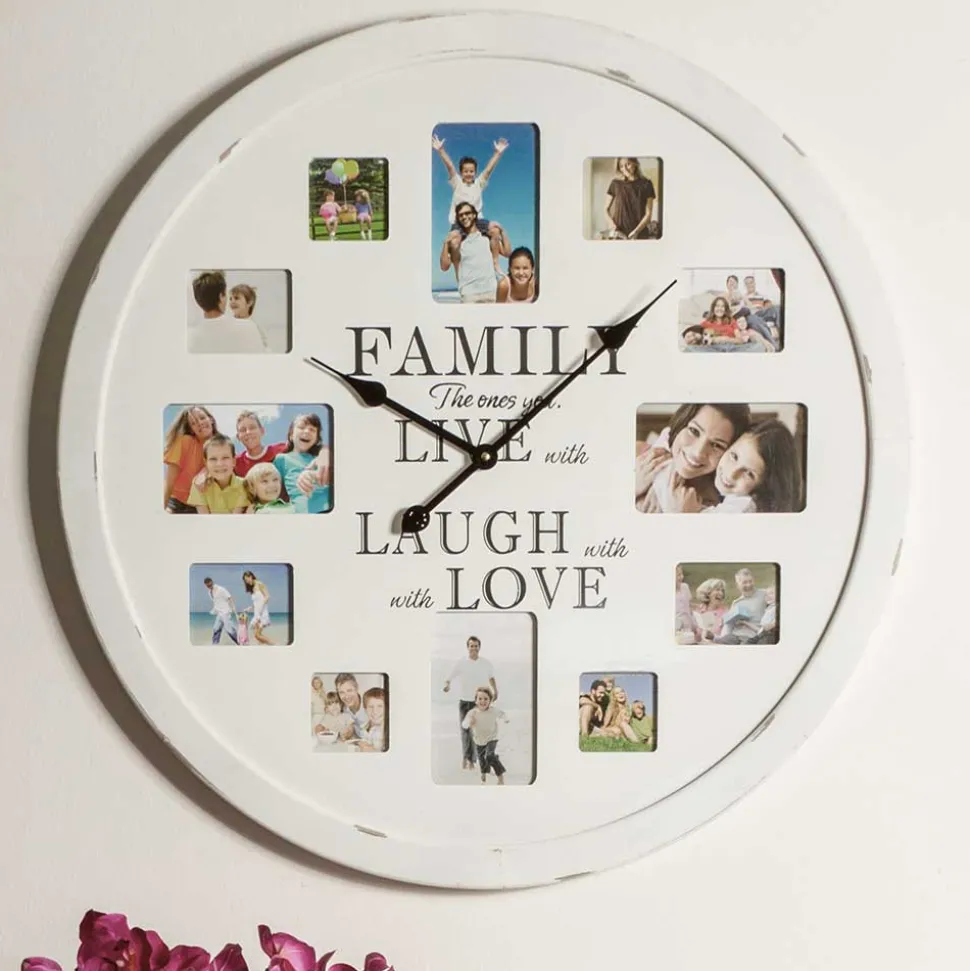 Wanduhr Family mit Platz für 12 Fotos - Bondo
