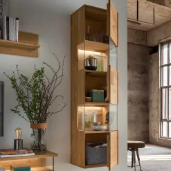 Wand-Vitrine aus Wildeiche Massivholz - Millena
