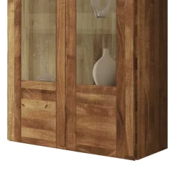 Wandvitrine Vaskov aus Wildeiche Massivholz
